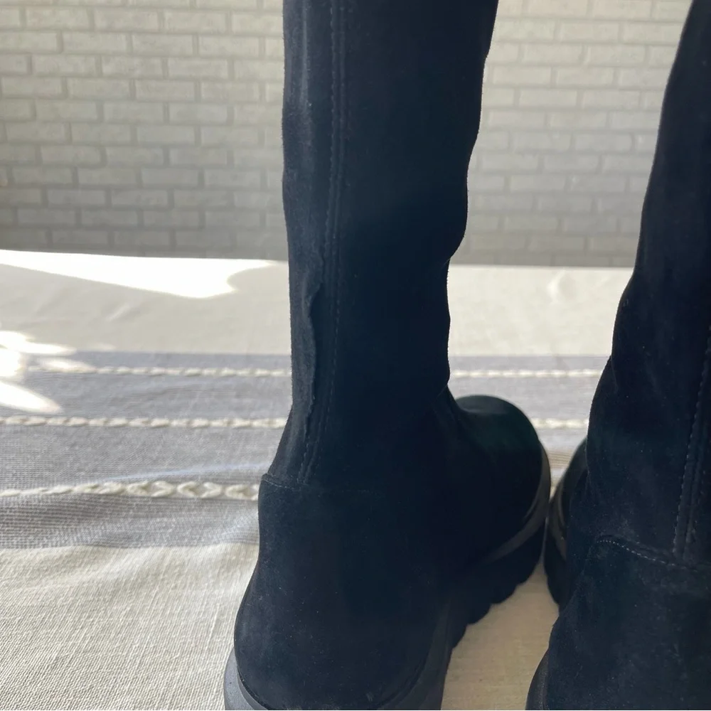 Stuart Weitzman Boots Chalet City Lug Sole Over The Knee Boots Size 8 Black